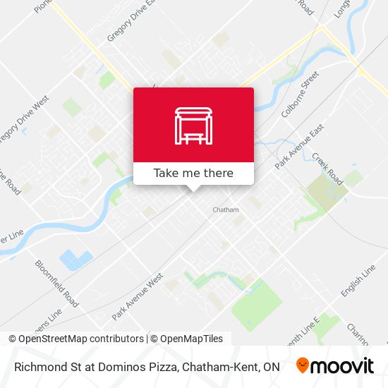 Richmond St at Dominos Pizza map