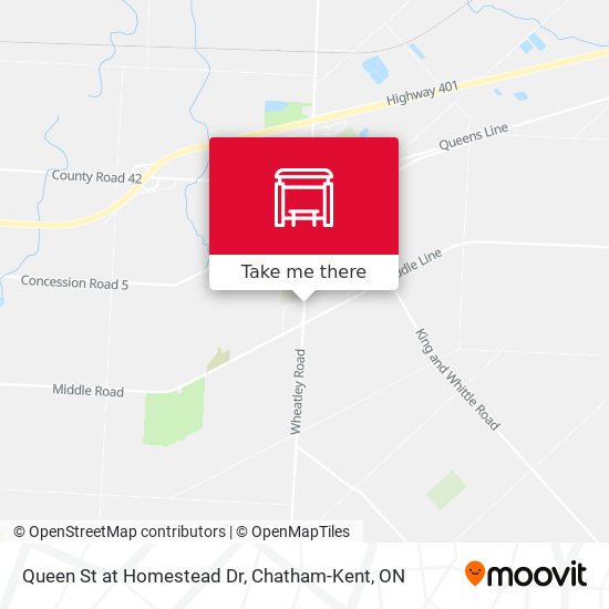 Queen St at Homestead Dr map