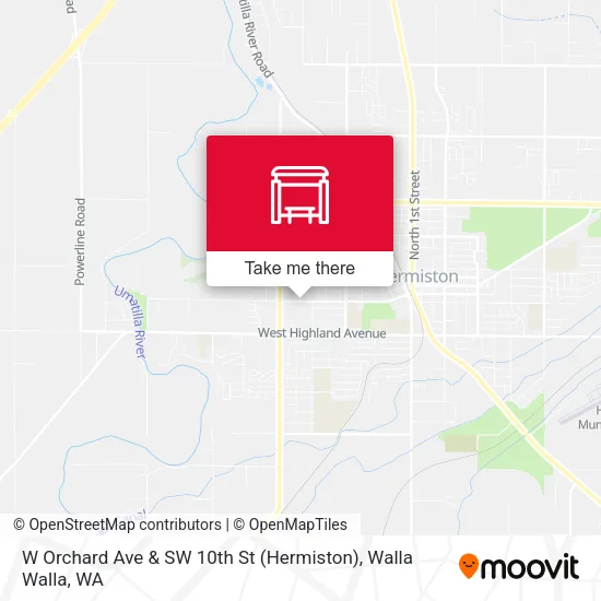 W Orchard Ave & SW 10th St (Hermiston) map