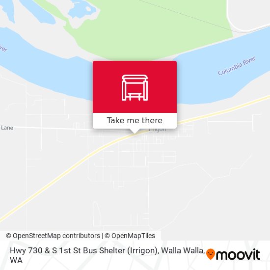 Hwy 730 & S 1st St Bus Shelter (Irrigon) map