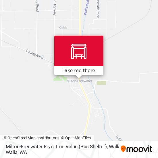 Milton-Freewater Fry's True Value (Bus Shelter) map