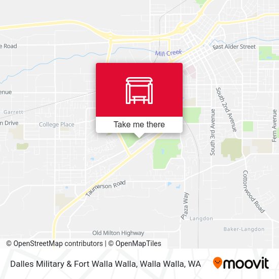 Dalles Military & Fort Walla Walla map