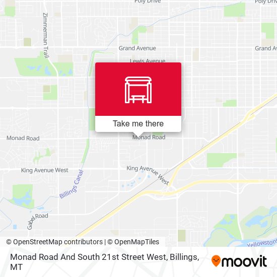 Monad Road And South 21st Street West map