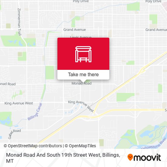 Monad Road And South 19th Street West map