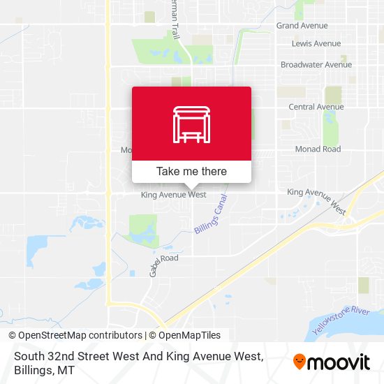 South 32nd Street West And King Avenue West map