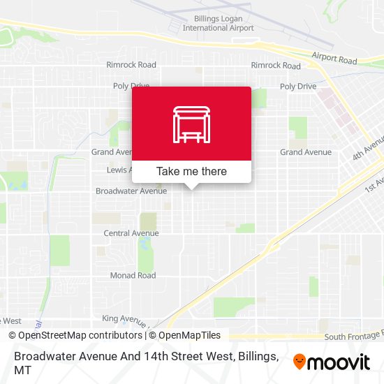 Broadwater Avenue And 14th Street West map