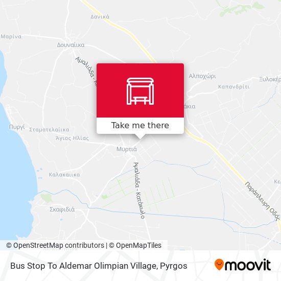 Bus Stop To Aldemar  Olimpian Village map