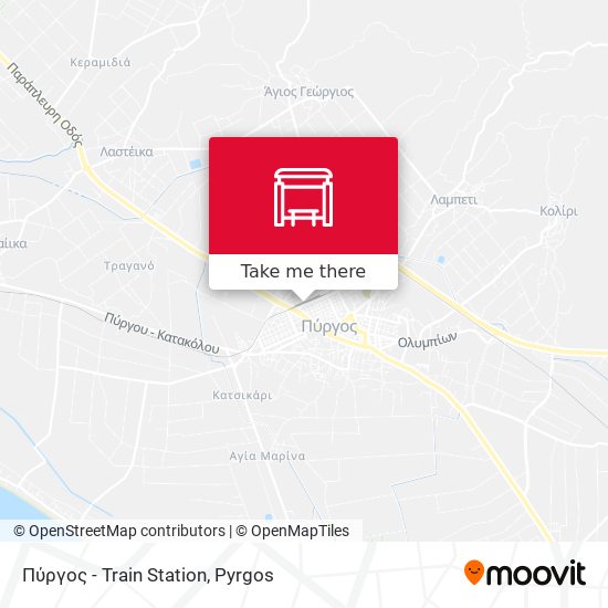 Πύργος - Train Station map