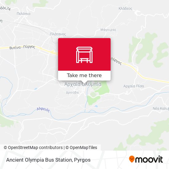 Ancient Olympia Bus Station map