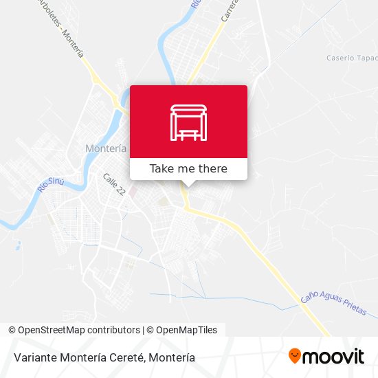 Variante Montería Cereté map