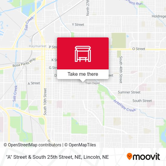 "A" Street & South 25th Street, NE map