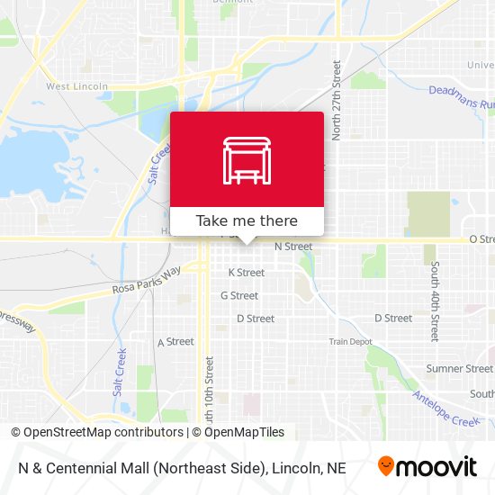 N & Centennial Mall (Northeast Side) map