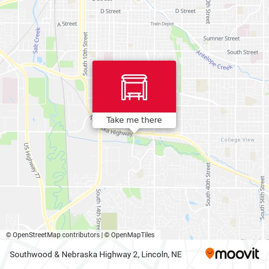 Southwood & Nebraska Highway 2 map