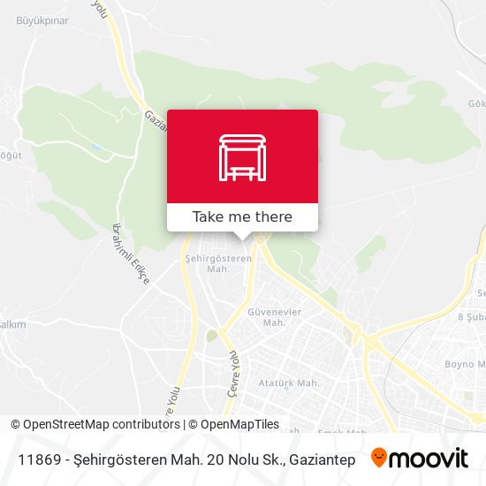 11869 - Şehirgösteren Mah. 20 Nolu Sk. map
