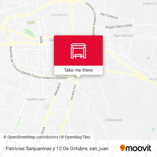 Patricias Sanjuaninas y 12 De Octubre map
