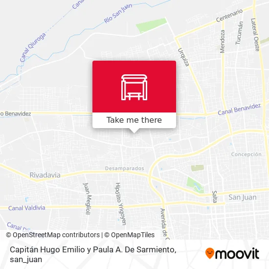 Capitán Hugo Emilio y Paula A. De Sarmiento map