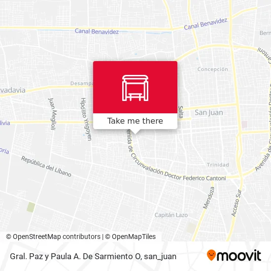 Gral. Paz y Paula A. De Sarmiento O map