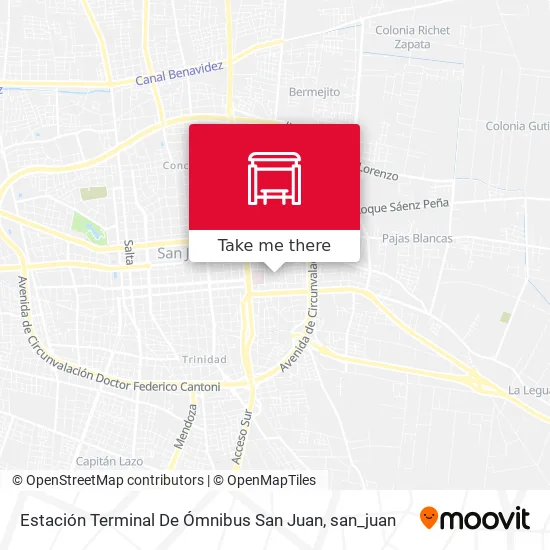 Estación Terminal De Ómnibus San Juan map