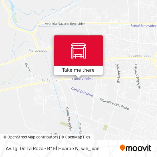 Av. Ig. De La Roza - B° El Huarpe N map