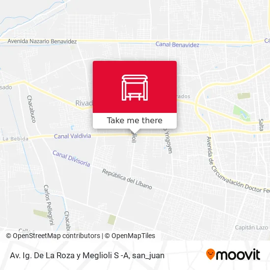 Av. Ig. De La Roza y Meglioli S -A map