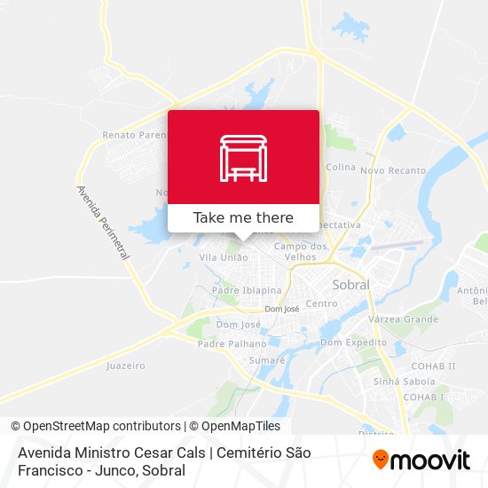 Mapa Avenida Ministro Cesar Cals | Cemitério São Francisco - Junco