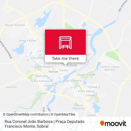 Mapa Rua Coronel João Barbosa | Praça Deputado Francisco Monte