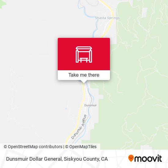 Dunsmuir Dollar General map