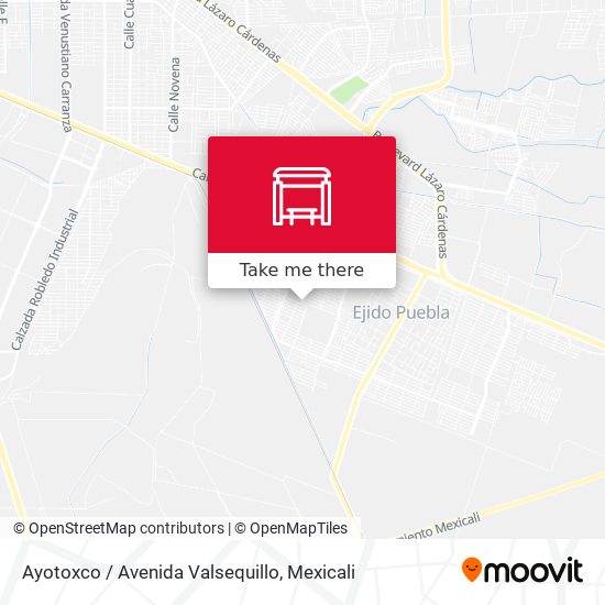 Mapa de Ayotoxco / Avenida Valsequillo