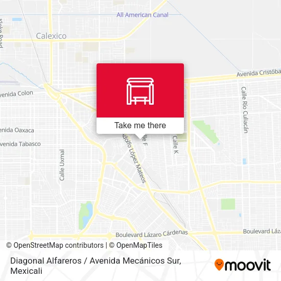Mapa de Diagonal Alfareros / Avenida Mecánicos Sur