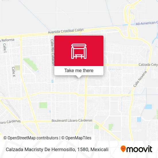 Mapa de Calzada Macristy De Hermosillo, 1580