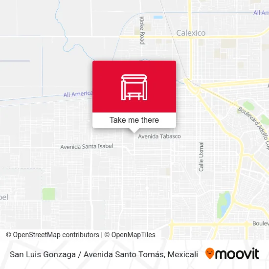 Mapa de San Luis Gonzaga / Avenida Santo Tomás