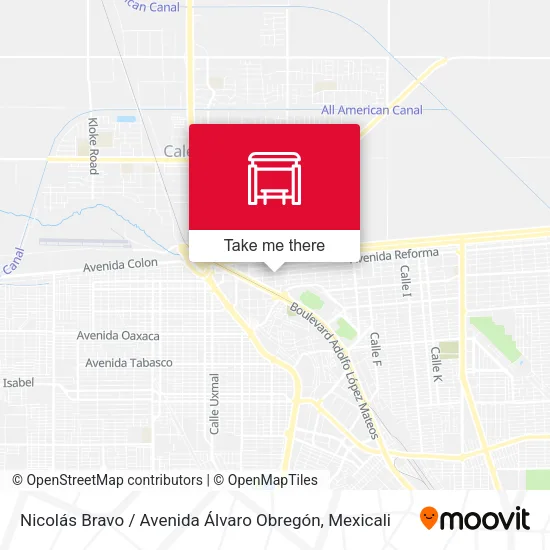 Mapa de Nicolás Bravo / Avenida Álvaro Obregón