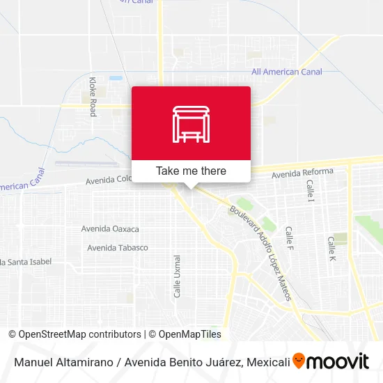 Mapa de Manuel Altamirano / Avenida Benito Juárez