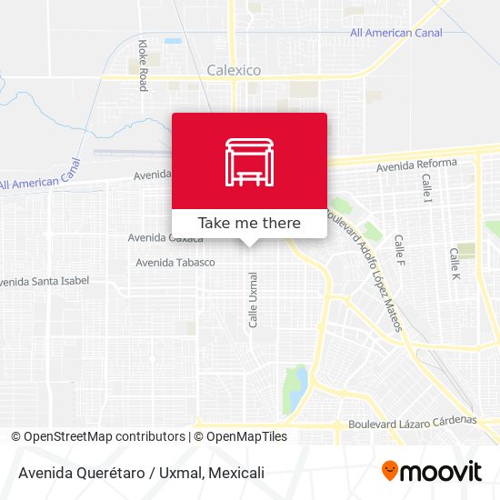 Avenida Querétaro / Uxmal map