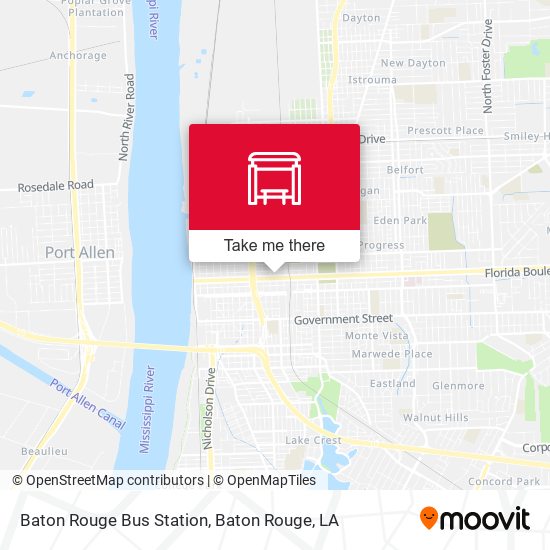 Mapa de Baton Rouge Bus Station