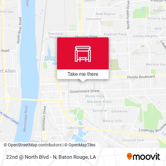 22nd @ North Blvd - N map