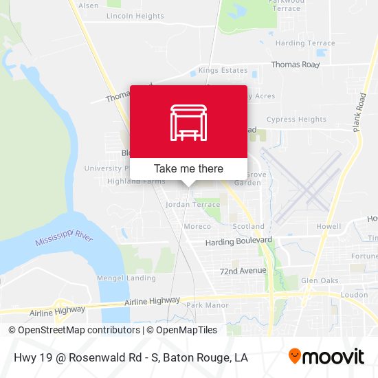 Mapa de Hwy 19 @ Rosenwald Rd - S