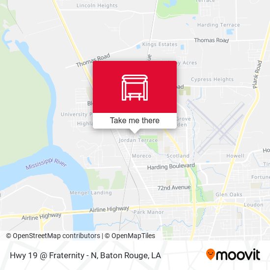 Hwy 19 @ Fraternity - N map