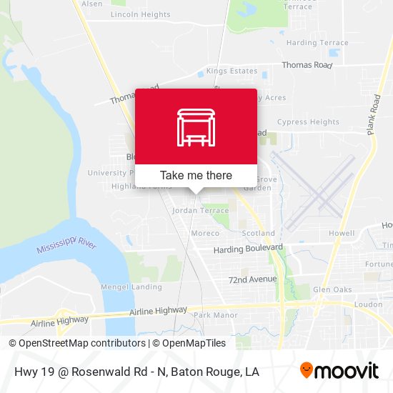 Hwy 19 @ Rosenwald Rd - N map