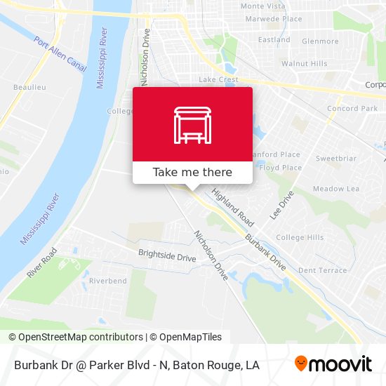 Mapa de Burbank Dr @ Parker Blvd - N