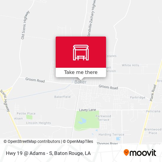 Hwy 19 @ Adams - S map