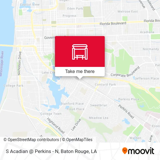 S Acadian @ Perkins - N map