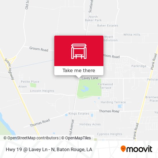 Hwy 19 @ Lavey Ln - N map