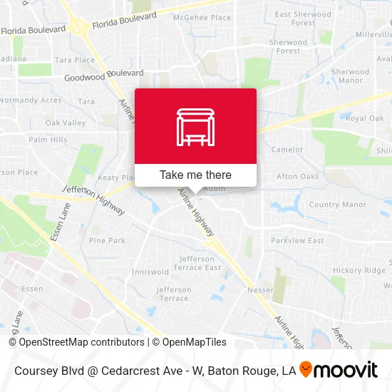 Coursey Blvd @ Cedarcrest Ave - W map