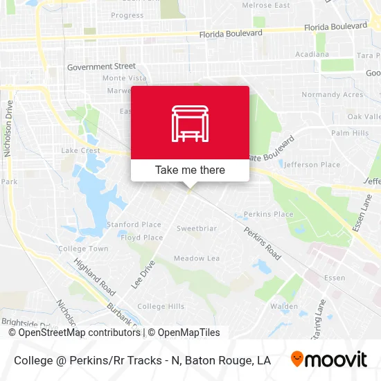 College @ Perkins / Rr Tracks - N map