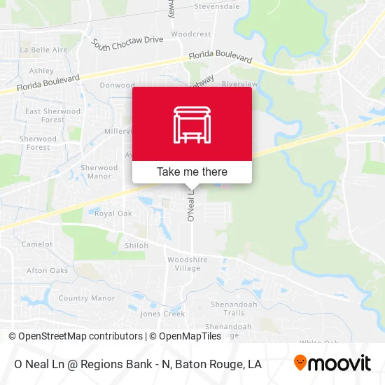 O Neal Ln @ Regions Bank - N map