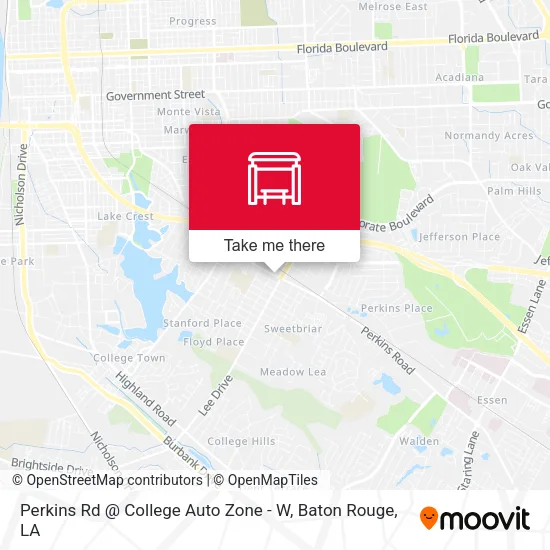 Perkins Rd @ College Auto Zone - W map