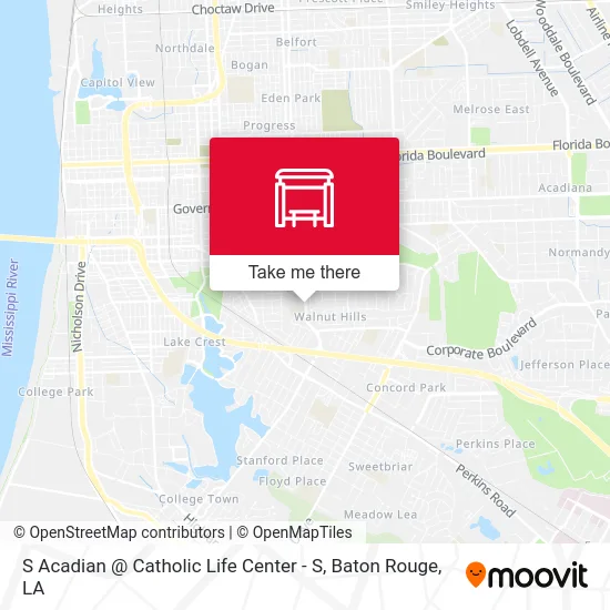 S Acadian @ Catholic Life Center - S map
