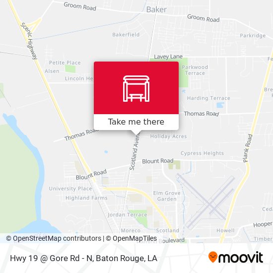 Mapa de Hwy 19 @ Gore Rd - N