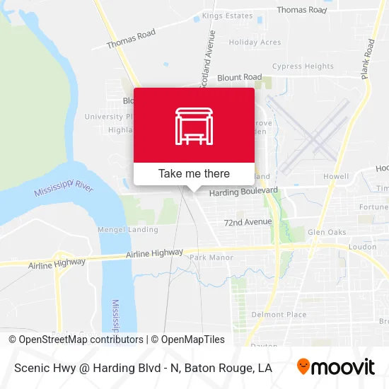 Scenic Hwy @ Harding Blvd - N map